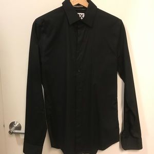 Express Men - Extra Slim Fit Button Up- Black - S